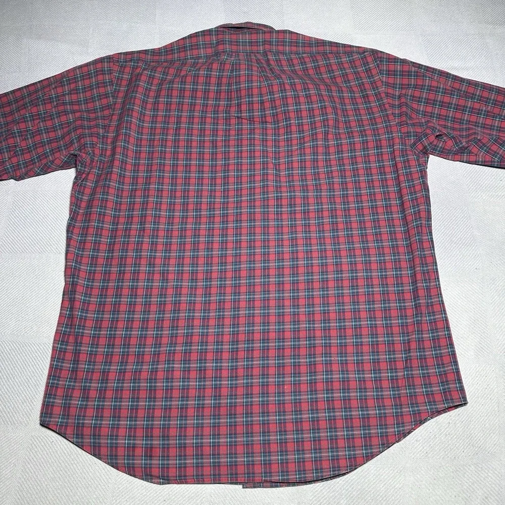 Ralph Lauren Blake Red Tartan Plaid Two-Ply Cotton Button Down Shirt Size Medium
